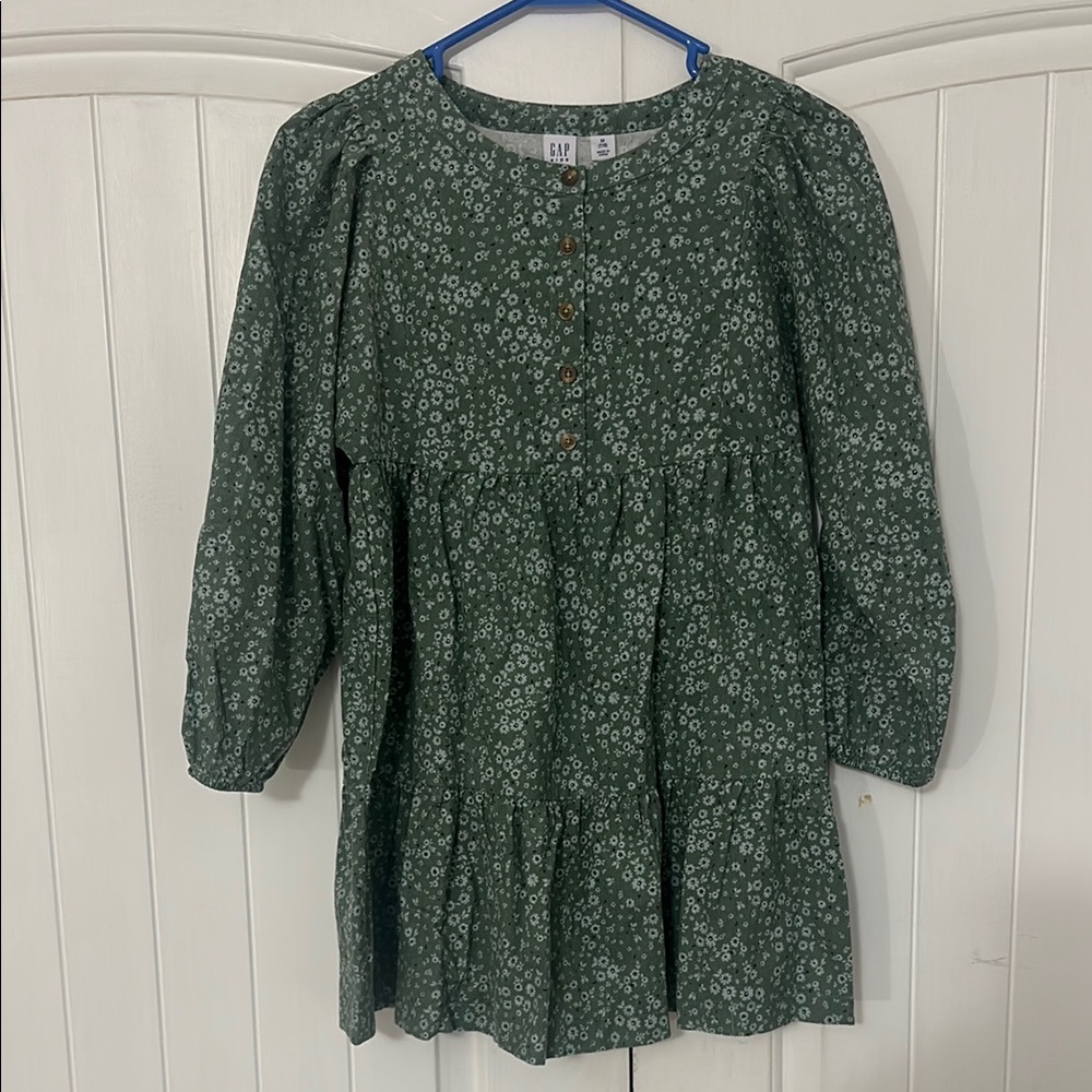 GAP Green Floral Kids Casual Dress